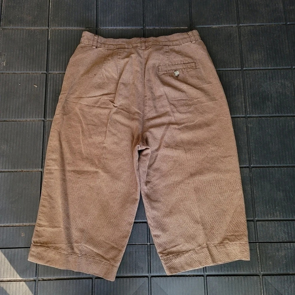 Talbots Women's Croped Pants Khaki Tan Irish Linen Blend Capri Sz 8 - Picture 8 of 10